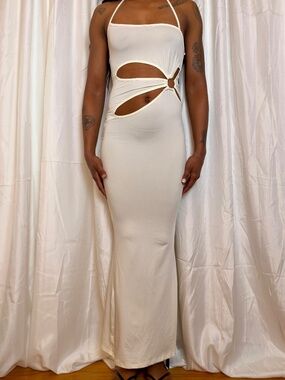 Solado O-Ring Cutout Halter Maxi Dress